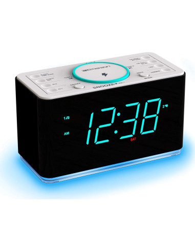 Reloj Despertador Emerson ER100401 con Cargador Inalámbrico 15W