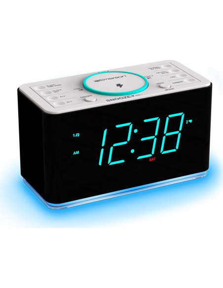 Reloj Despertador Emerson ER100401 con Cargador Inalámbrico 15W
