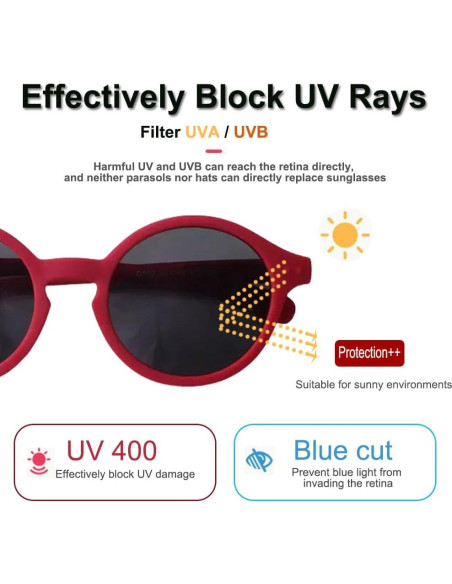 Gafas de sol polarizadas UV400 para bebés FBHLZ con banda