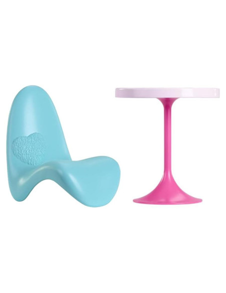 Piezas de Repuesto Barbie HMX10 - Mesa Rosa y Sillón Azul