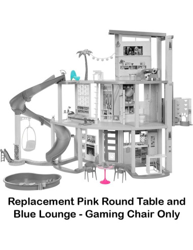 Piezas de Repuesto Barbie HMX10 - Mesa Rosa y Sillón Azul