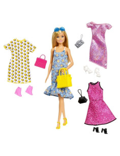 Muñeca Barbie con 4 looks y accesorios de moda Mattel