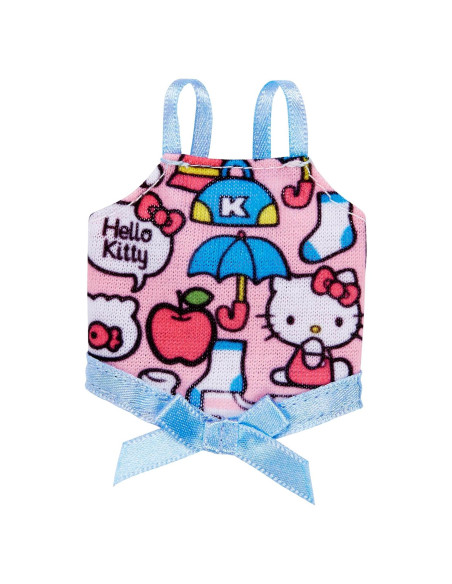 Top de Moda Barbie Hello Kitty Rosa con Lazo Azul - FLP42