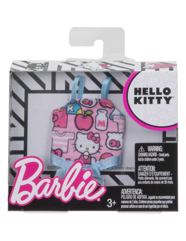 Top de Moda Barbie Hello Kitty Rosa con Lazo Azul - FLP42