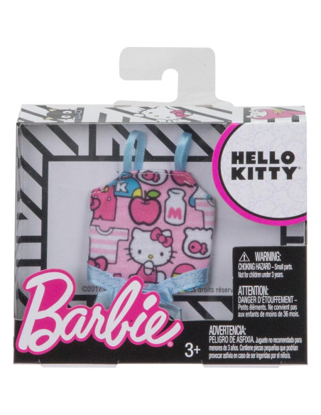 Top de Moda Barbie Hello Kitty Rosa con Lazo Azul - FLP42