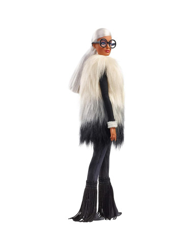 Muñeca Barbie Iris Apfel Coleccionista con Chaleco Multicolor