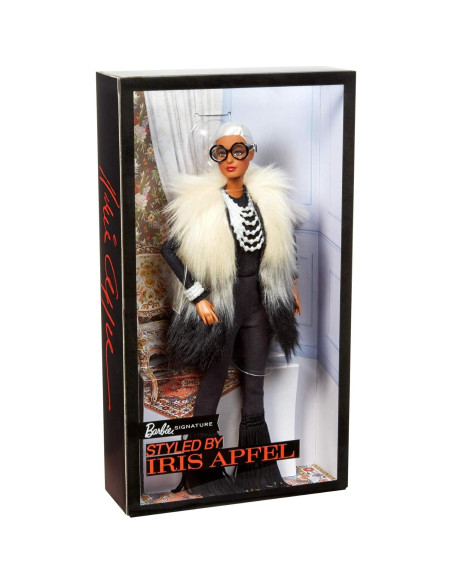 Muñeca Barbie Iris Apfel Coleccionista con Chaleco Multicolor