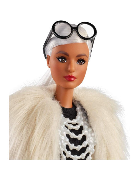 Muñeca Barbie Iris Apfel Coleccionista con Chaleco Multicolor