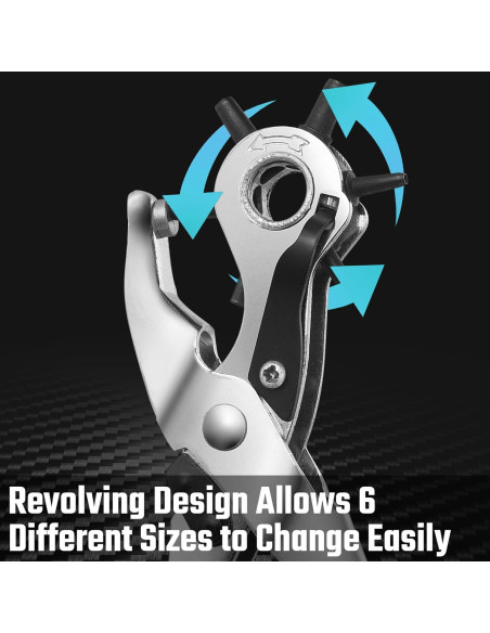 Perforadora Giratoria DURATECH 20 cm para Cuero 6 Tamaños