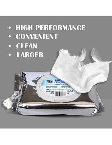 Toallitas de limpieza WBM, 50 hojas, sin fragancia, 3 paquetes