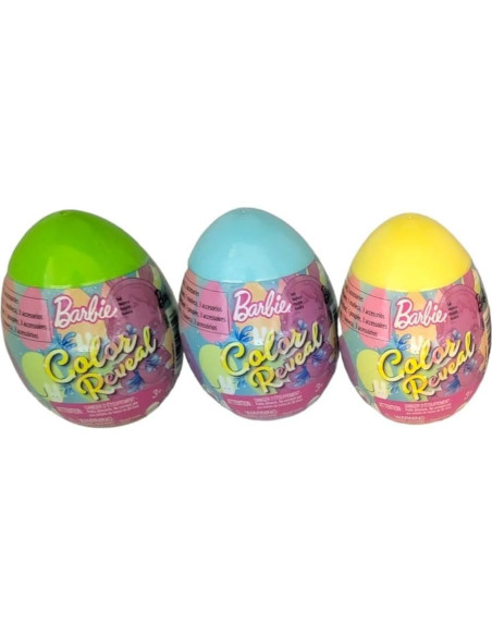 Huevo de Revelación de Color Barbie HJX67 - Paquete de 3 Sorpresas
