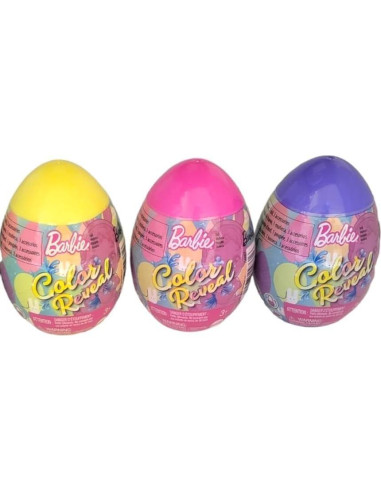 Huevo de Revelación de Color Barbie HJX67 - Paquete de 3 Sorpresas