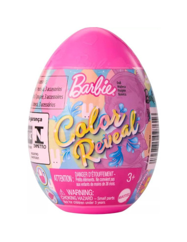 Huevo de Revelación de Color Barbie HJX67 - Paquete de 3 Sorpresas