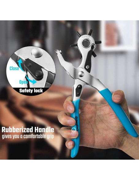 Perforadora Giratoria DURATECH 20 cm para Cuero 6 Tamaños