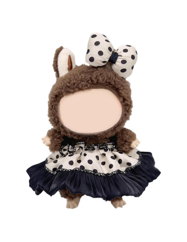 Conjunto de Ropa para Muñeca 17cm QIUTIMIY Vestido Puntos Negros