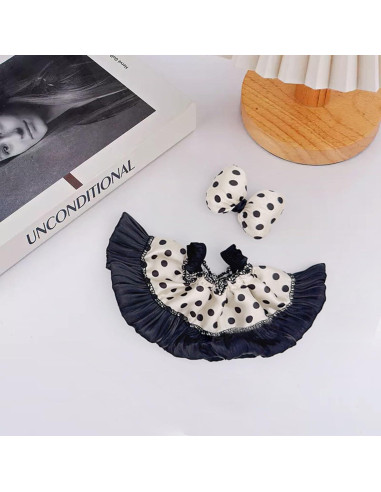 Conjunto de Ropa para Muñeca 17cm QIUTIMIY Vestido Puntos Negros
