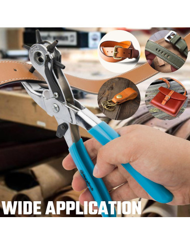 Perforadora Giratoria DURATECH 20 cm para Cuero 6 Tamaños