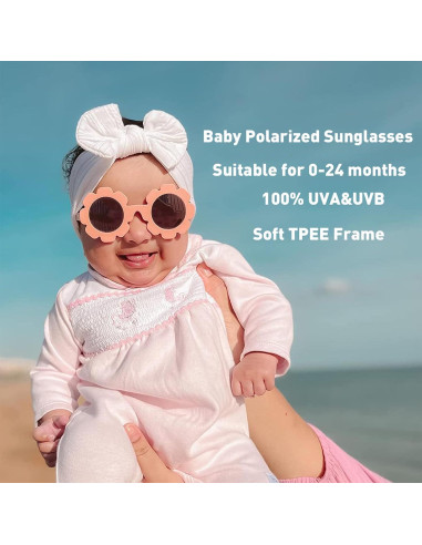 Gafas de sol polarizadas para bebés Rosa mate 0-24 meses