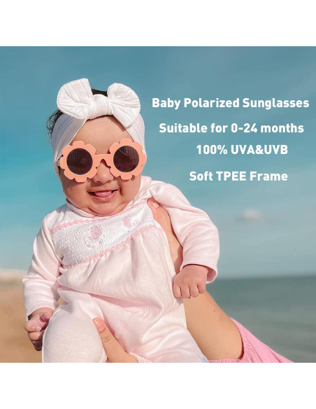 Gafas de sol polarizadas para bebés Rosa mate 0-24 meses