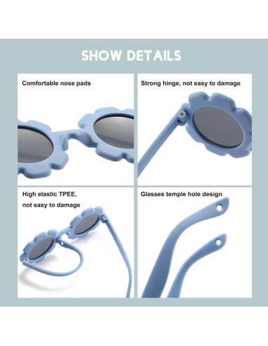 Gafas de sol polarizadas para bebés Rosa mate 0-24 meses