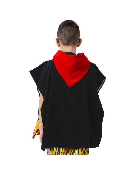 Poncho de Toalla Hot Wheels con Capucha para Niños - Negro