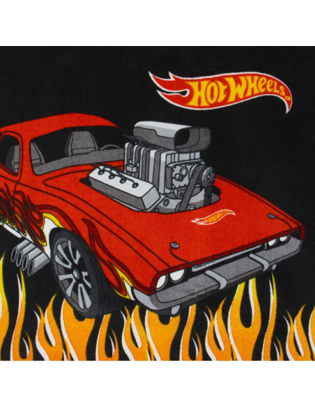 Poncho de Toalla Hot Wheels con Capucha para Niños - Negro