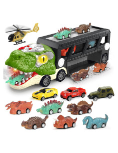 Camión Transportador de Dinosaurios BAODLON con 10 Coches Mini