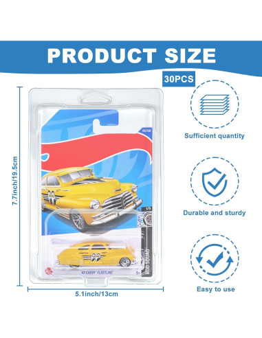 30 Fundas Protectores Transparentes Clamshell para Coches 19x12.6cm