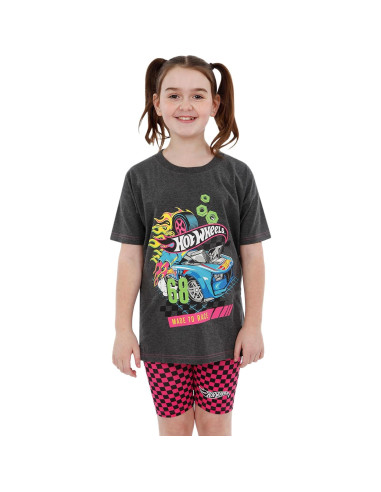 Conjunto camiseta y pantalones cortos Hot Wheels para niñas 8 años