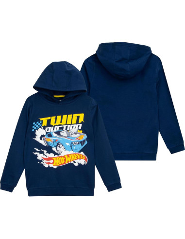 Sudadera Hot Wheels para Niños 100% Algodón Azul - hwhd1994