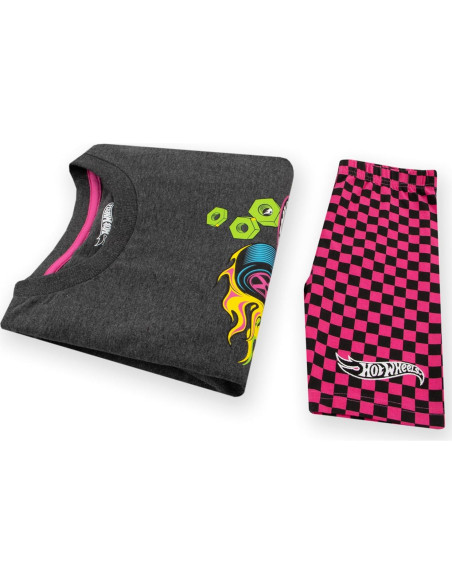 Conjunto camiseta y pantalones cortos Hot Wheels para niñas 8 años