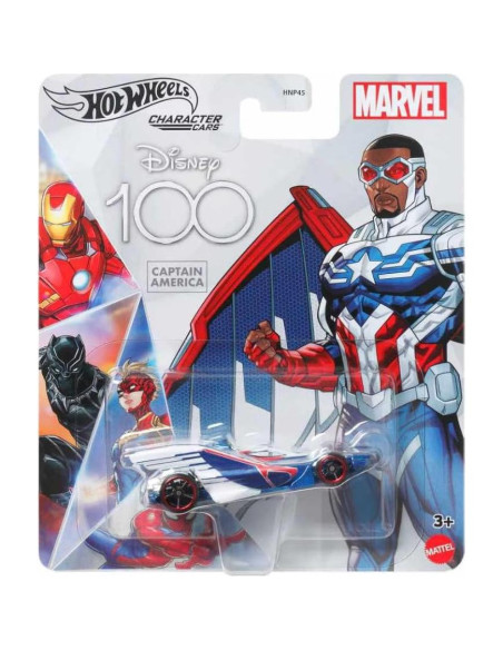 Hot Wheels Marvel Paquete 2 Autos Capitán América y Marvel