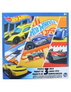 Rompecabezas para Niños Hot Wheels 3 Pack 24/48/100 Piezas