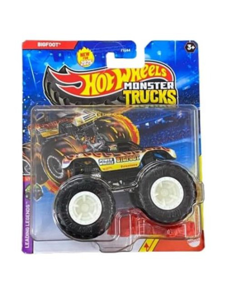 Hot Wheels Monster Trucks Bigfoot Diecast 1:64 con Coche Aplastado