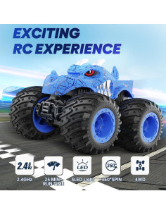Coche Monstruo RC BAODLON Azul Todo Terreno 17.8x12.7cm 2