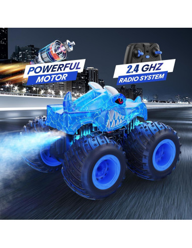 Coche Monstruo RC BAODLON Azul Todo Terreno 17.8x12.7cm