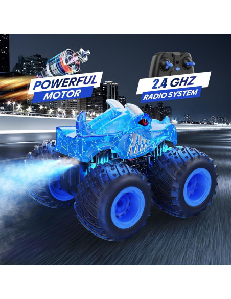 Coche Monstruo RC BAODLON Azul Todo Terreno 17.8x12.7cm