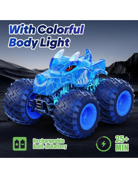 Coche Monstruo RC BAODLON Azul Todo Terreno 17.8x12.7cm