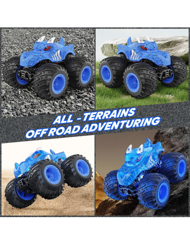 Coche Monstruo RC BAODLON Azul Todo Terreno 17.8x12.7cm