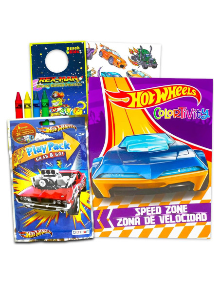 Libros para Colorear Hot Wheels - Paquete de 2 Libros y Crayones