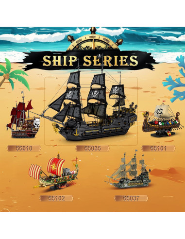 Juego de Construcción Barco Pirata Reobrix 66036 con LED 4304 Piezas