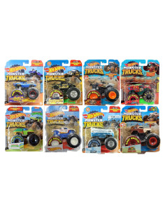 Juego de 8 Vehículos Aplastables Hot Wheels Monster Trucks 1:64