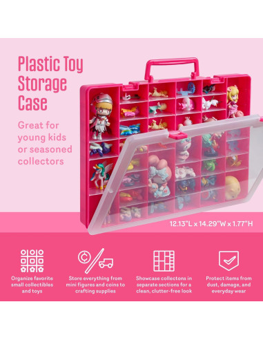 Caja de Almacenamiento de Juguetes Rosa AISLE 3 con 48 Divisores
