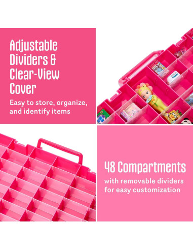 Caja de Almacenamiento de Juguetes Rosa AISLE 3 con 48 Divisores