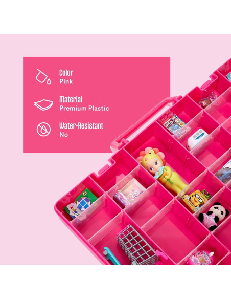 Caja de Almacenamiento de Juguetes Rosa AISLE 3 con 48 Divisores