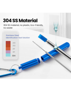 Pajitas Reutilizables Plegables Ecoangel - Acero Inoxidable 4 Unidades 2