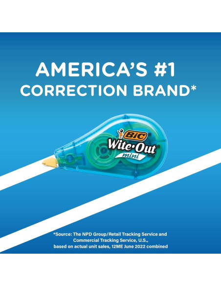 Cinta de Corrección Mini BIC Wite-Out, 12 Dispensadores, 5m