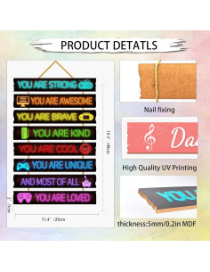 Decoración de Pared para Sala de Juegos Rutiyoka - MDF 8 Piezas 2