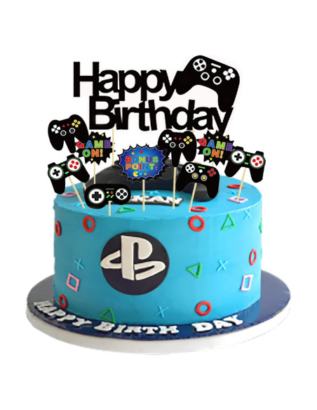 Adorno de Pastel de Videojuegos BIEUFBJI 11 Piezas Azul
