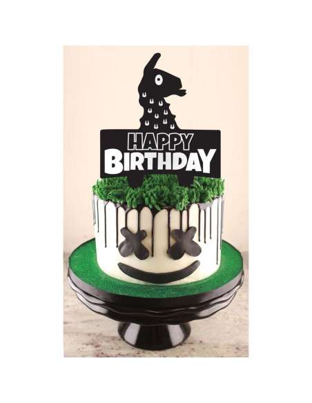 Topper de Pastel de Cumpleaños Fort - Think Green Fun - 18x23cm